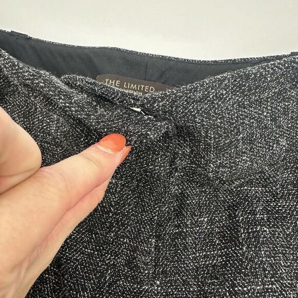 The Limited Drew Fit Black Tweed Flat Front Shorts Sz 8 Poly Viscose Stretch - Picture 5 of 9